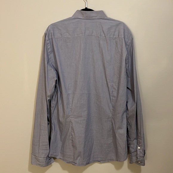 H&M Large blue and white striped button up dress shirt - Picture 2 of 3